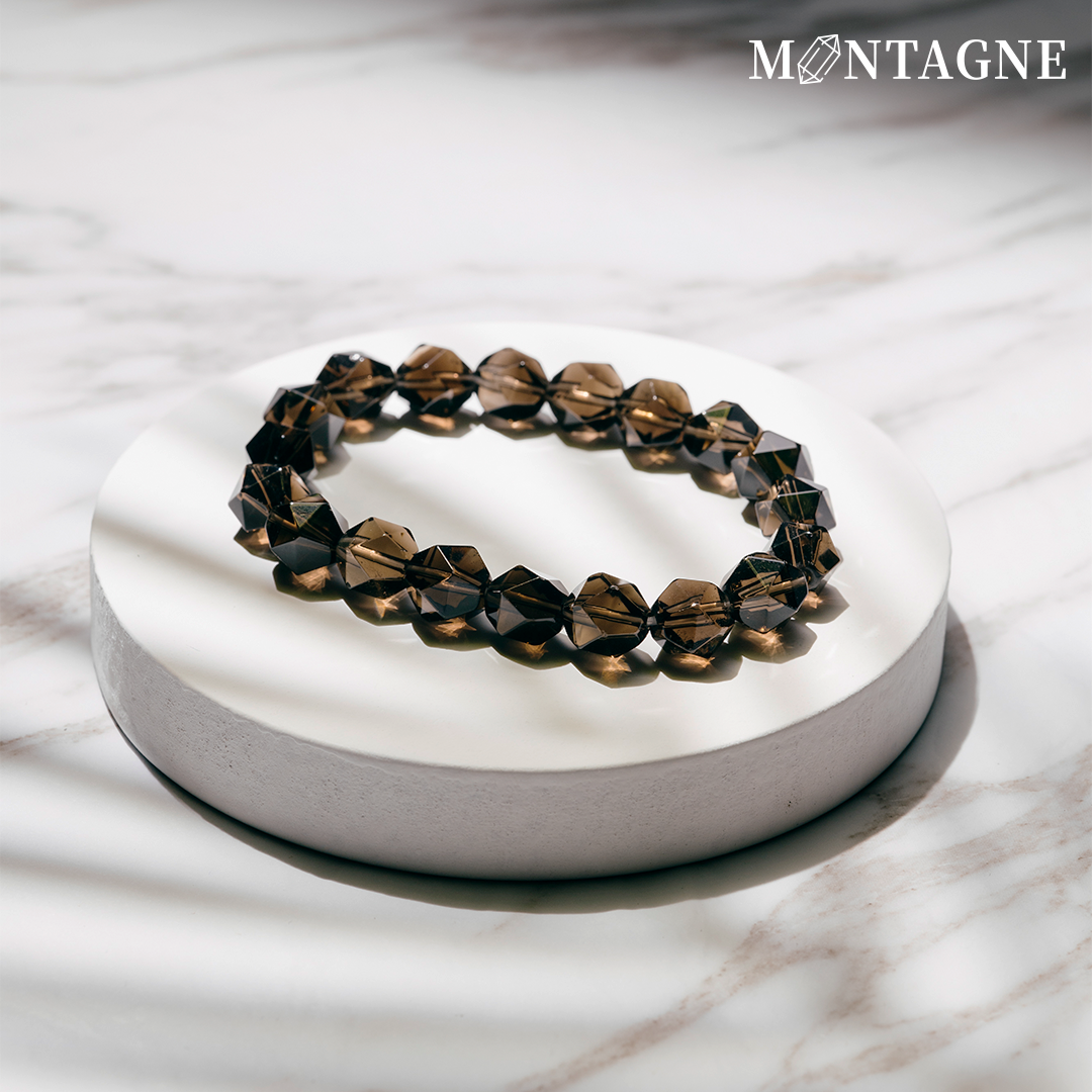 切角|茶水晶手鍊(男女款)