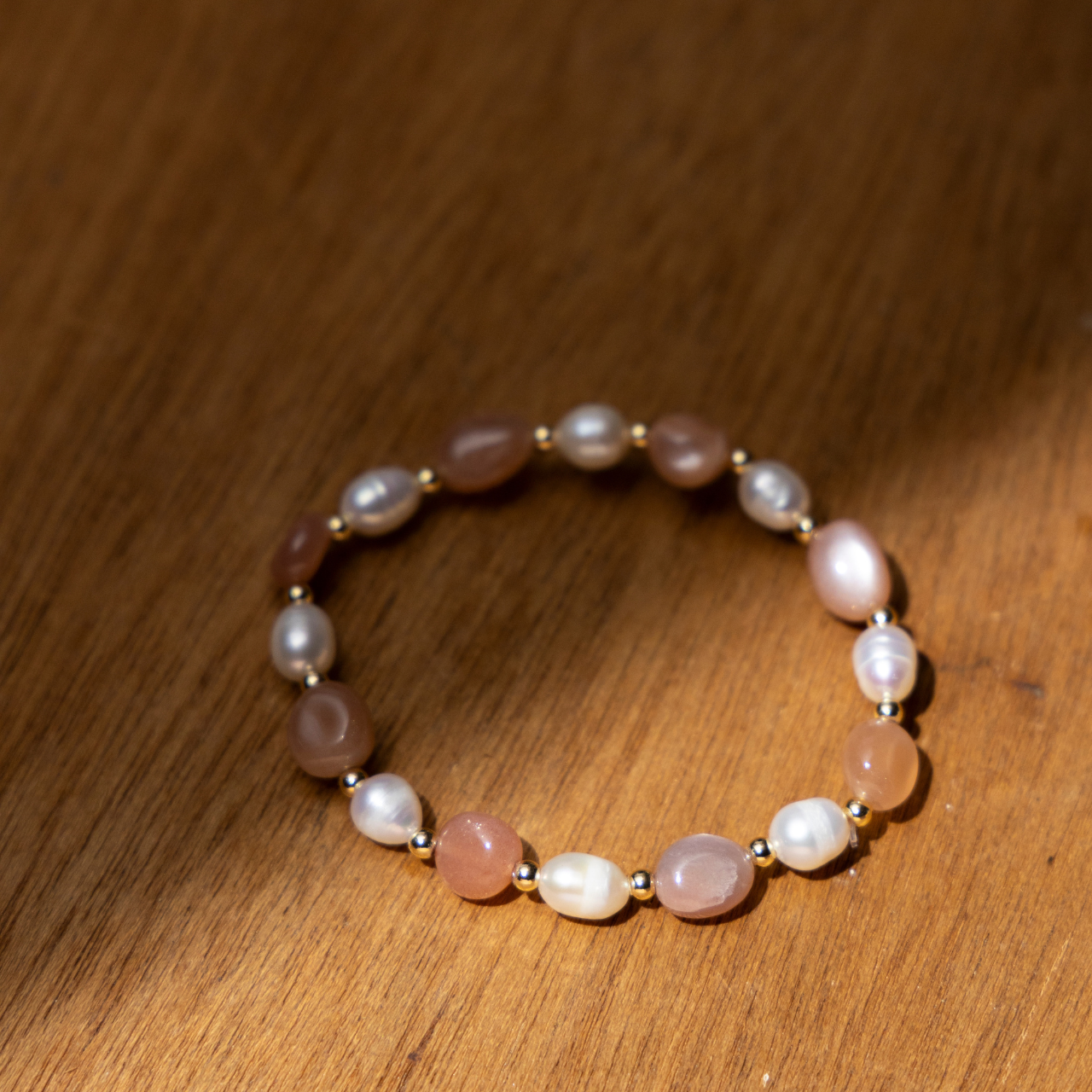 Pearl|太陽石手鍊|彈力繩款