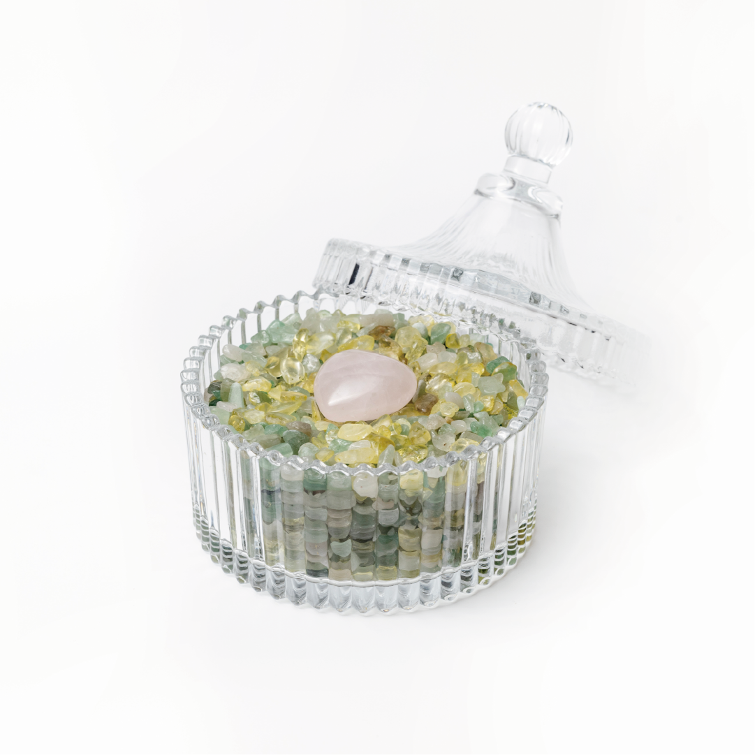聚寶|水晶消磁、聚寶盆|綠東陵。黃水晶|贈茶水晶柱或粉晶愛心