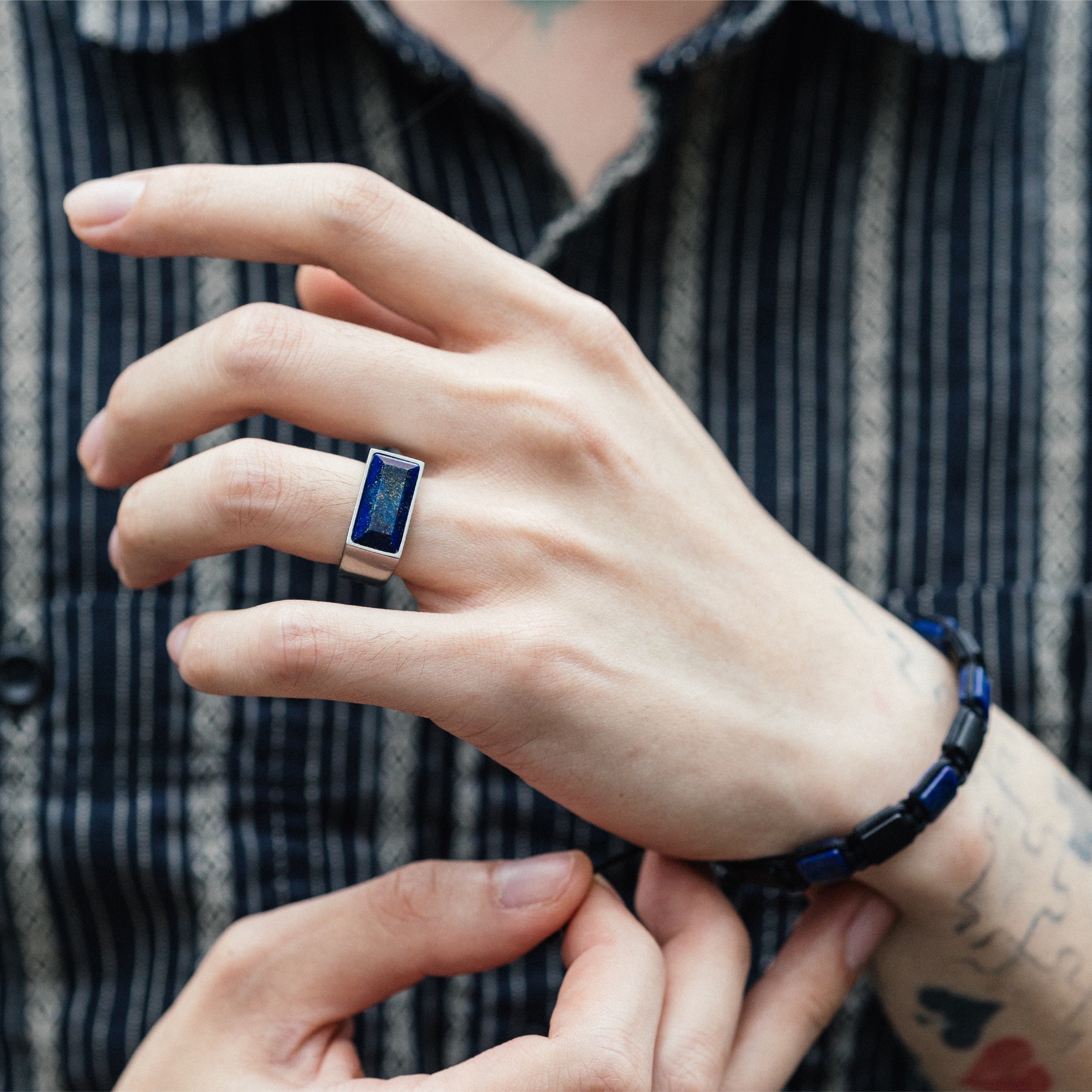 Nouvelle｜BULLION｜青金石戒指（鋼色）