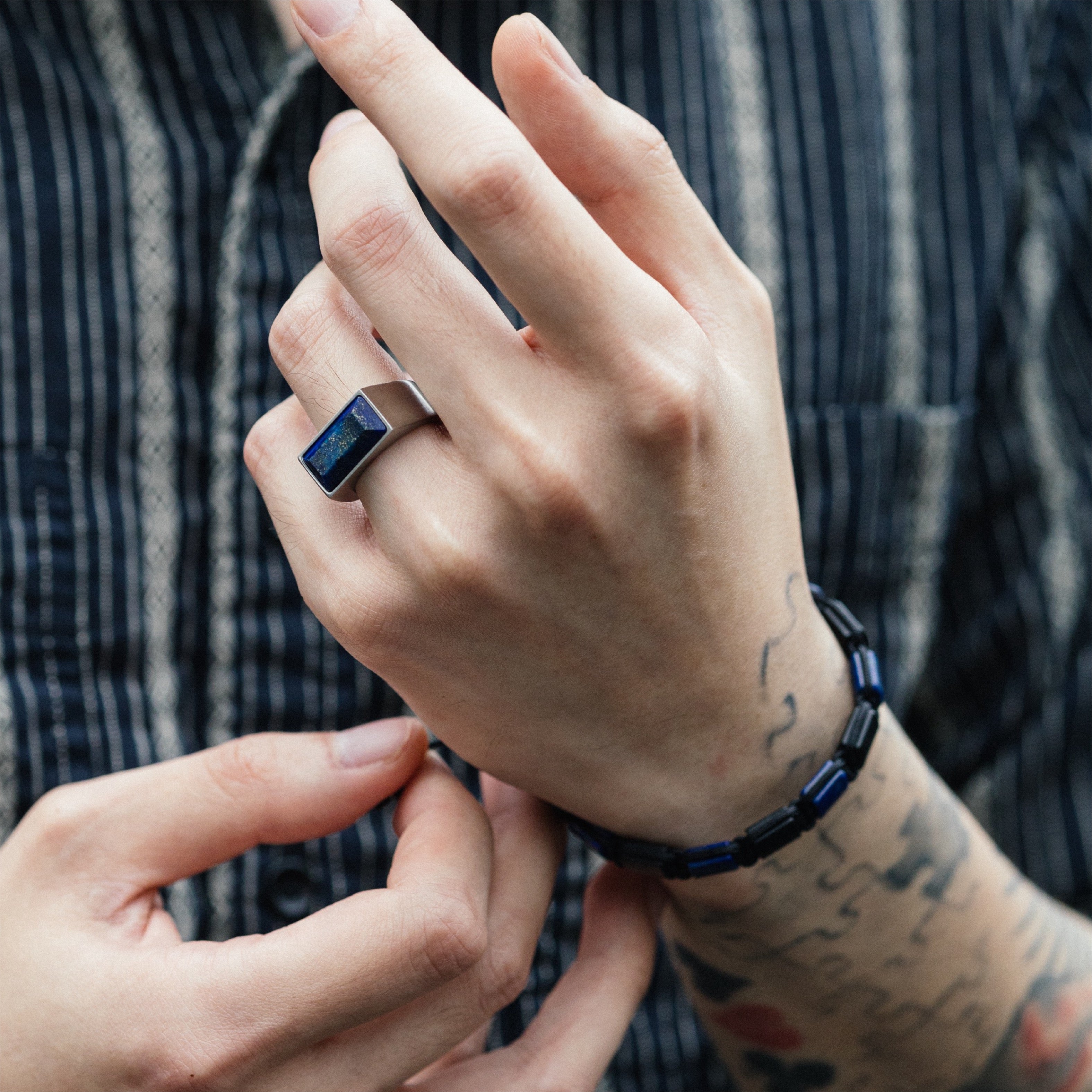 Nouvelle｜BULLION｜青金石戒指（鋼色）